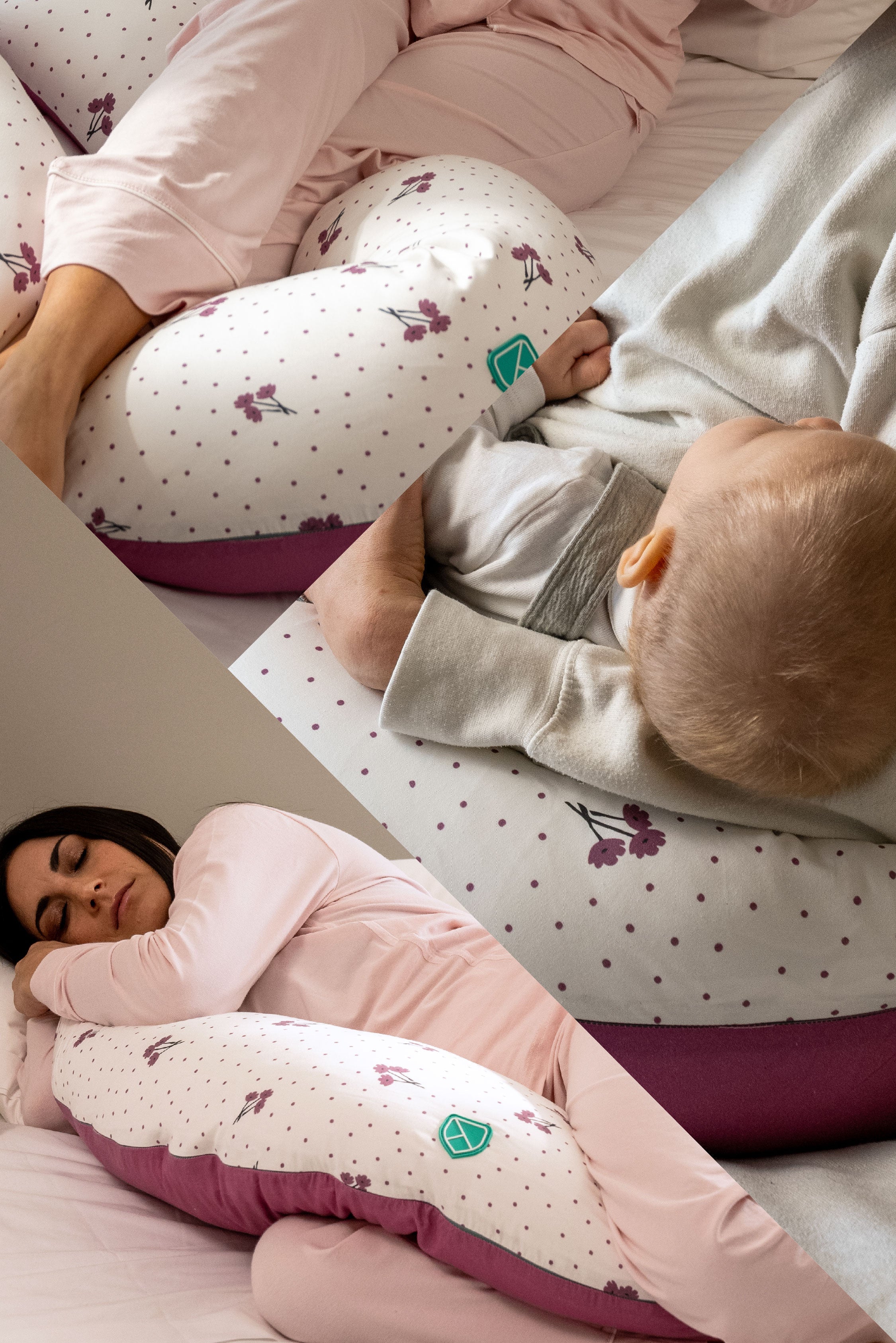 HUGS PLUS Pregnancy and Breastfeeding Pillow - Blossom Purple