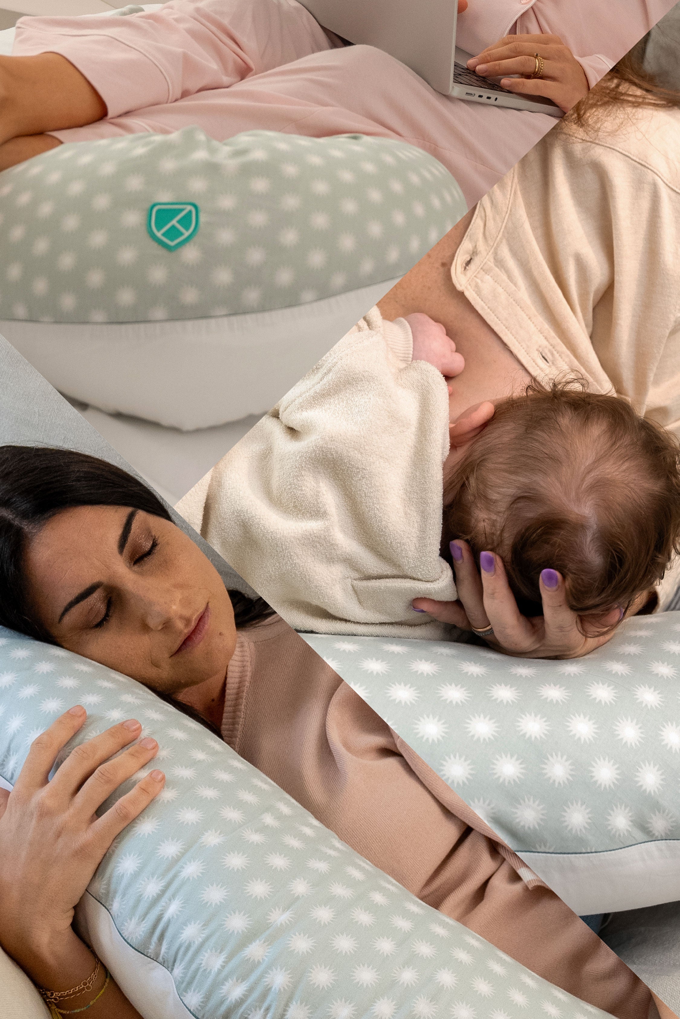 HUGS PLUS Pregnancy and Breastfeeding Pillow - Star Grey