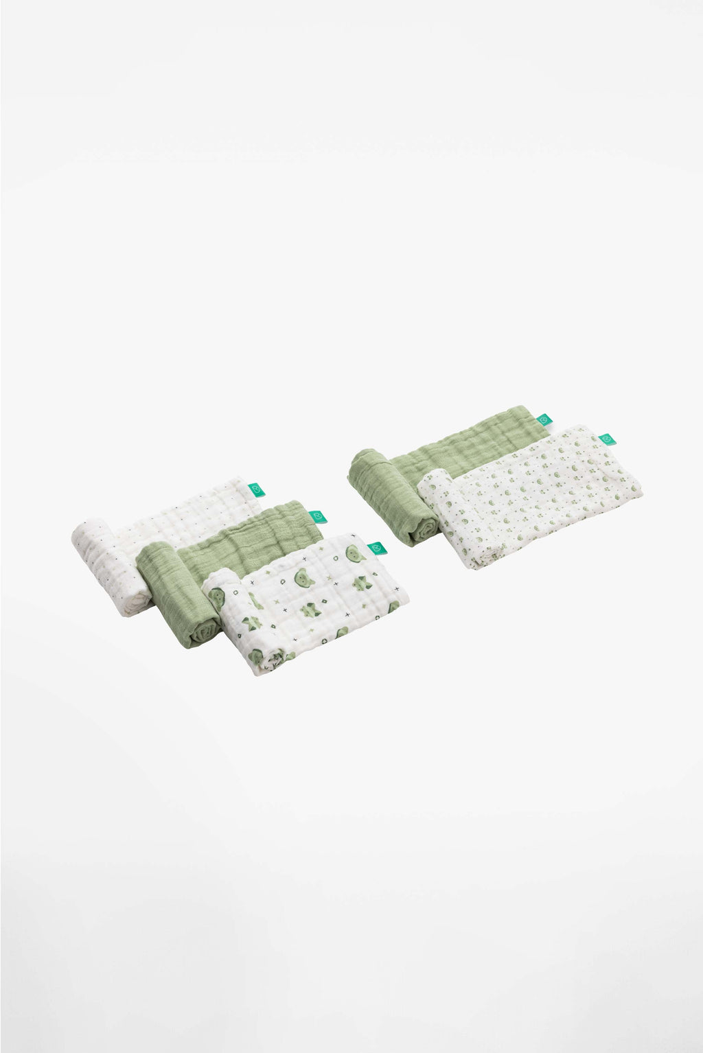 SOFT TOUCH 20X10 Newborn muslin cloths - Sage Green