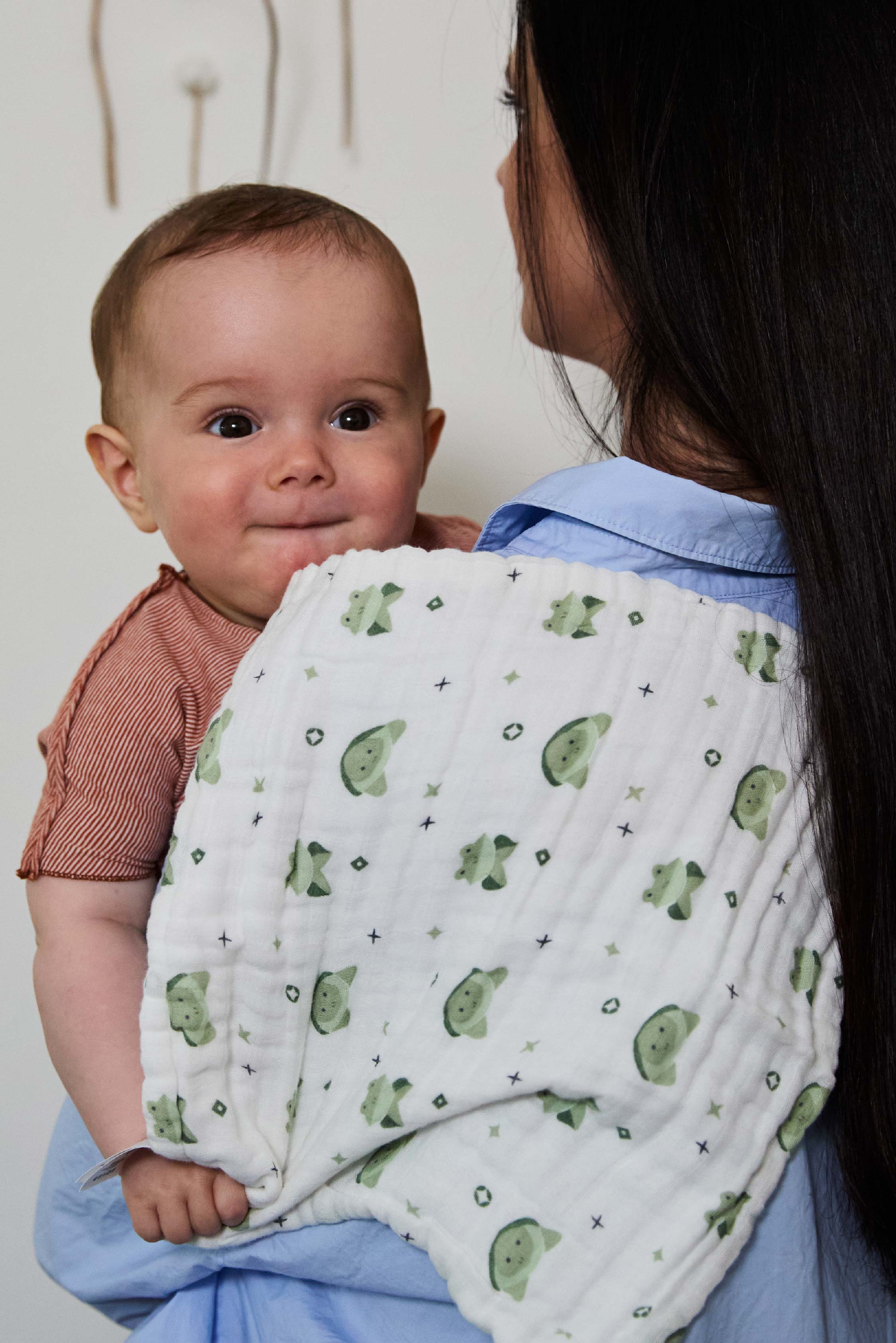 SOFT TOUCH 20X10 Newborn muslin cloths - Sage Green