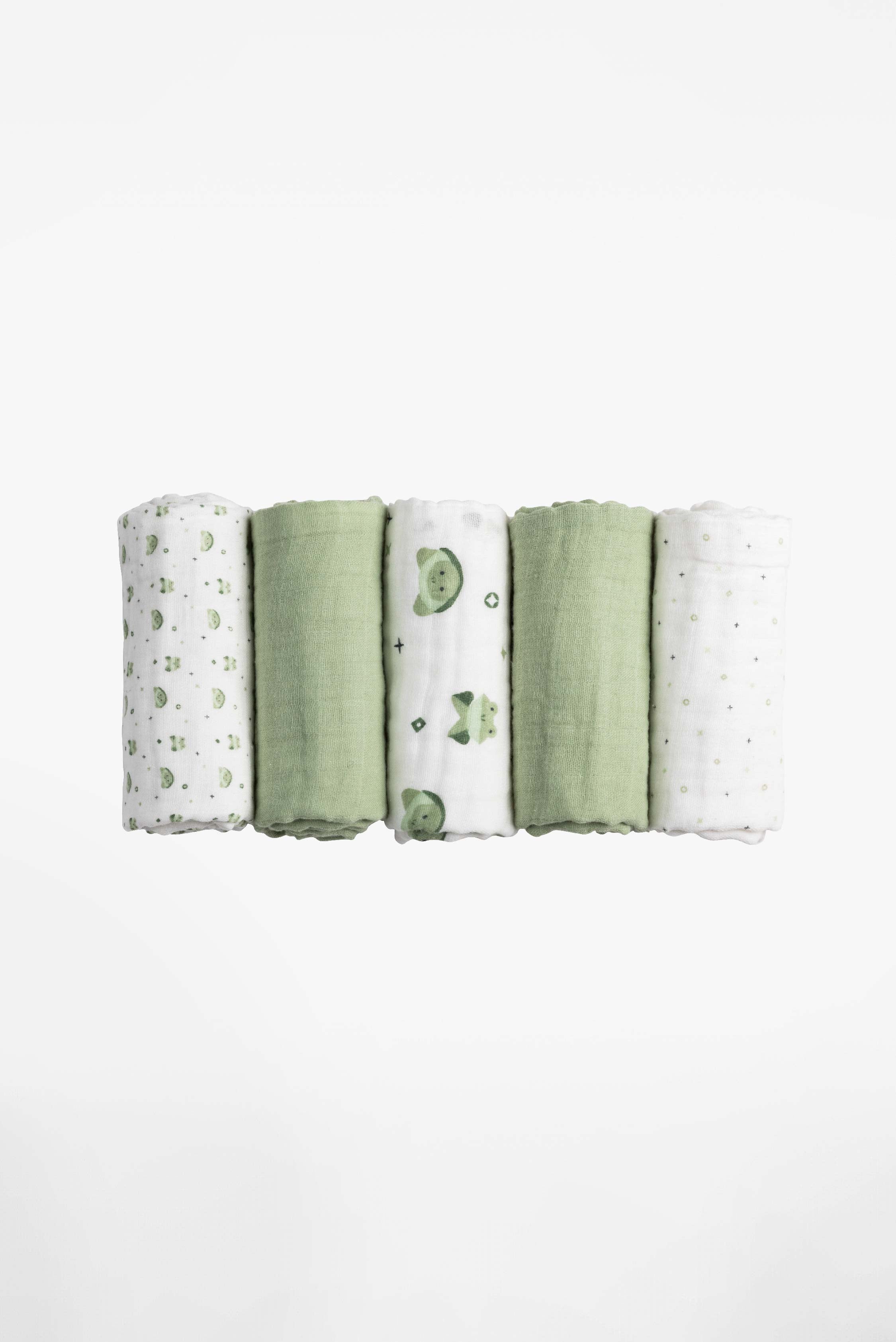 SOFT TOUCH 20X10 Newborn muslin cloths - Sage Green