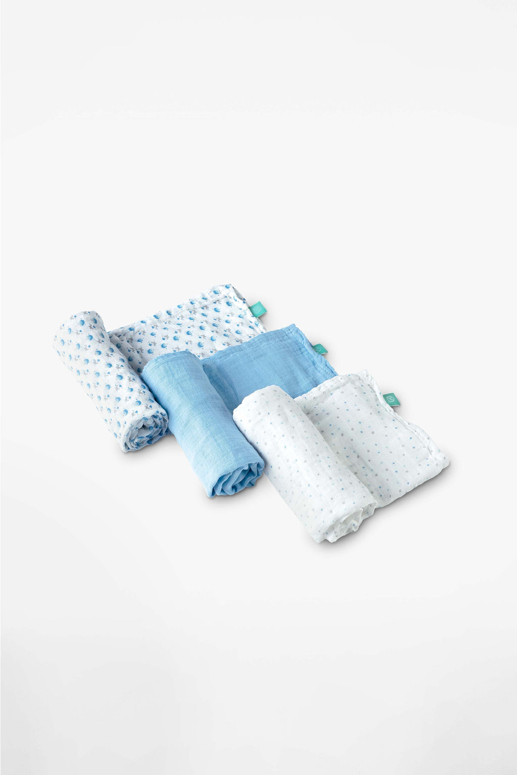 SOFT TOUCH 31x31 Newborn muslin cloths - Light Blue